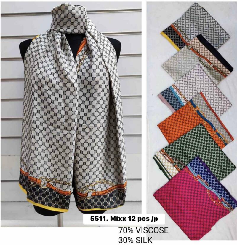 Szaliki damskie Roz Standard, Mix Kolor Paczka 12 szt 1